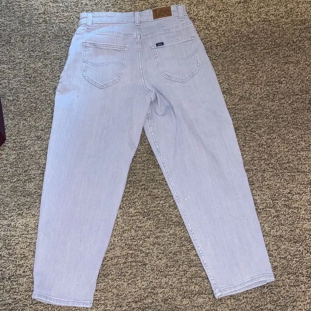 Lee Related Fit Balloon Taped High Rise Light Blue Gray Women's Jeans Size 6M